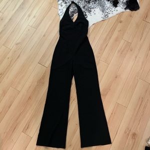 Black low cut halter top jumpsuit!